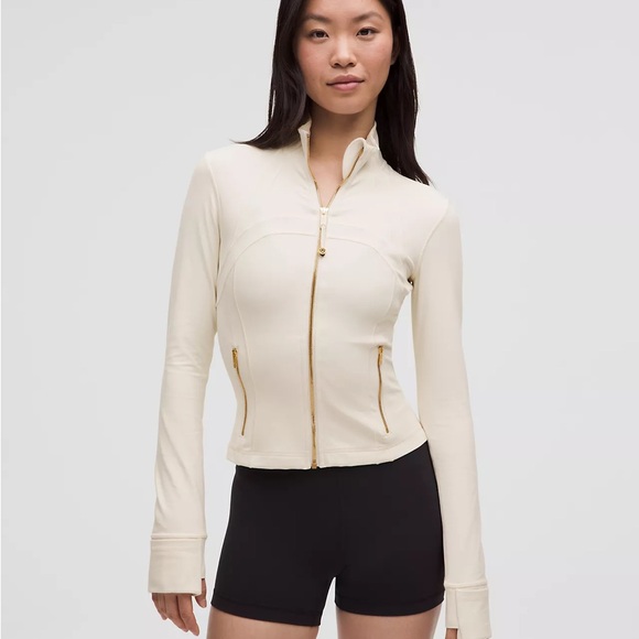 lululemon athletica Jackets & Blazers - Lululemon Women's Cream Jacket with Gold Accents Nulu Jacket Size 2 NWT